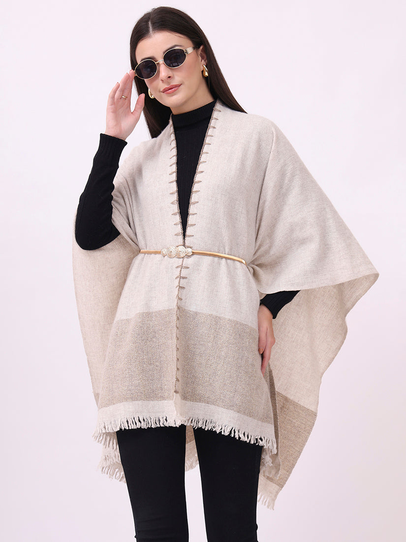 Alabaster Fringe Cape