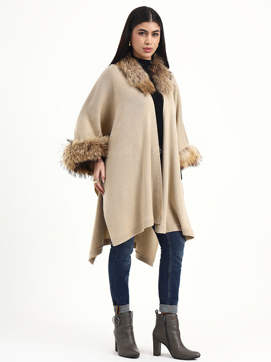 Champagne Dune Fur Accent Cape