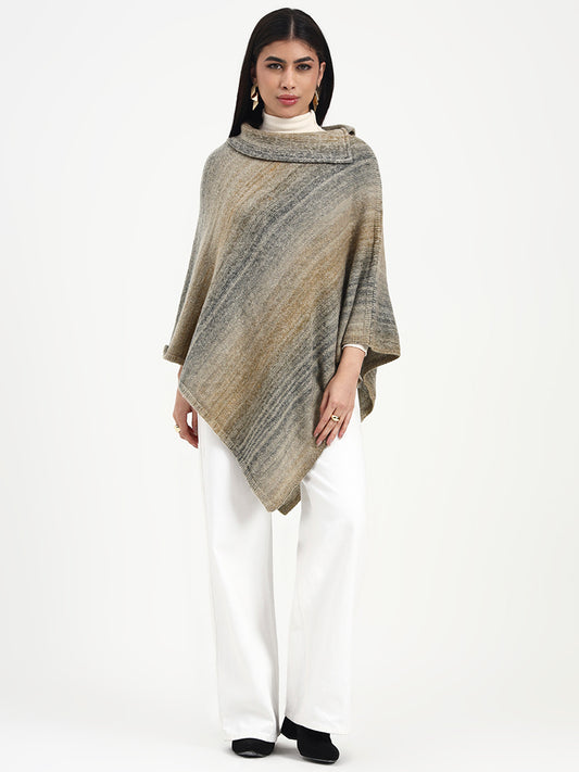 Fossil Mist Knit Poncho