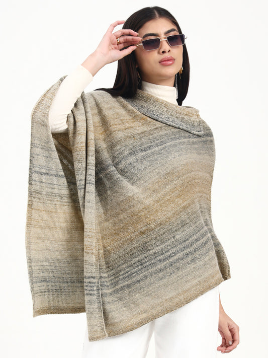 Fossil Mist Knit Poncho