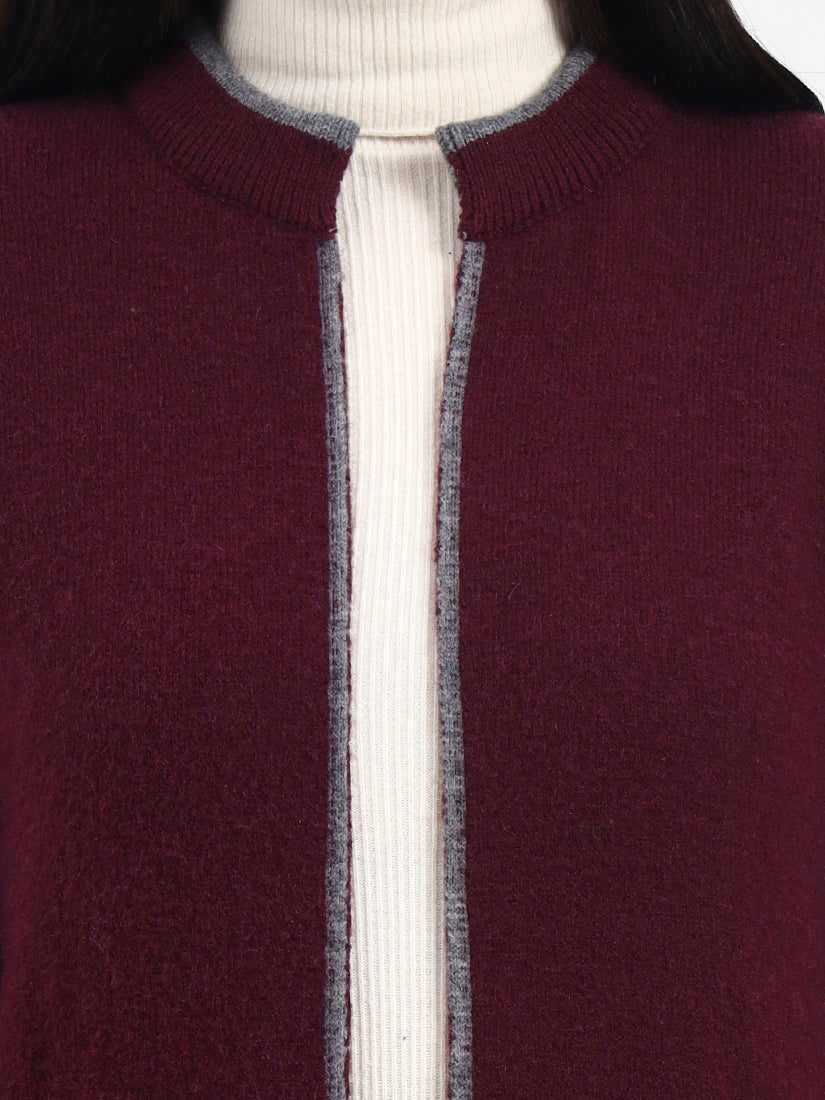 Burgundy Mist Edge Cardigan