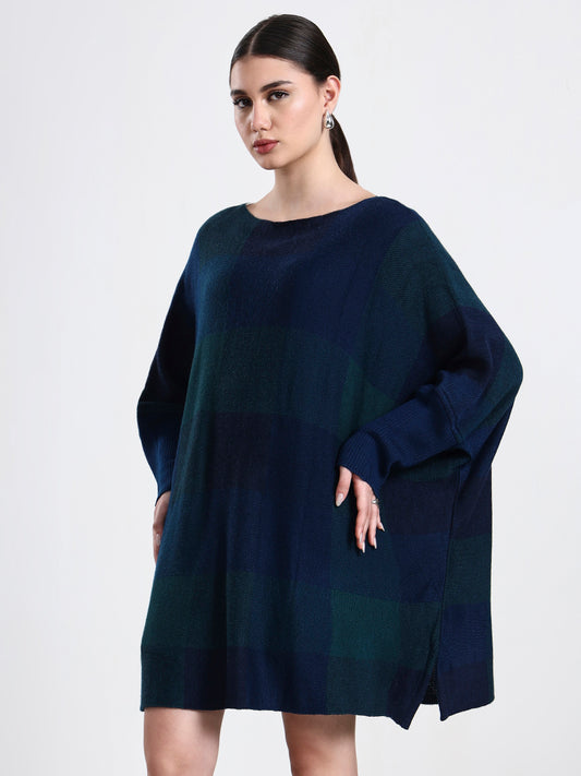 Azzurro — Luxury Check Poncho