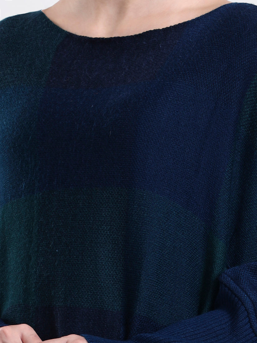 Azzurro — Luxury Check Poncho