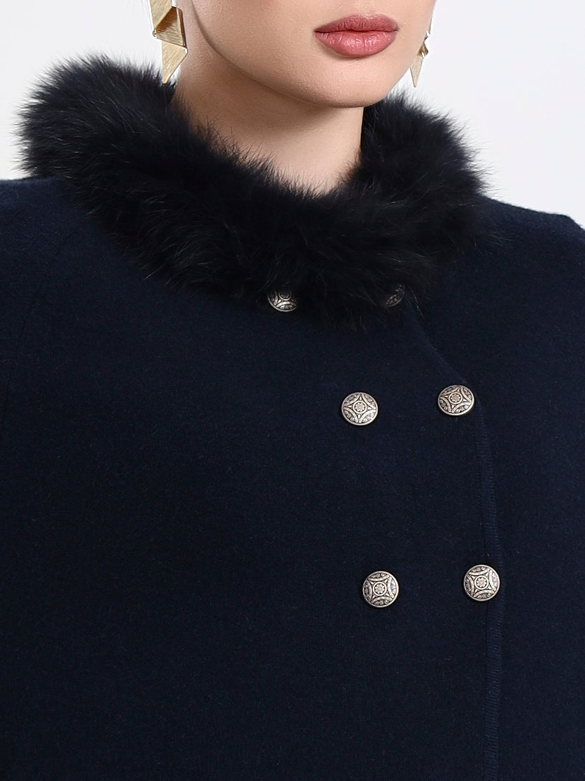Midnight High Navy Poncho