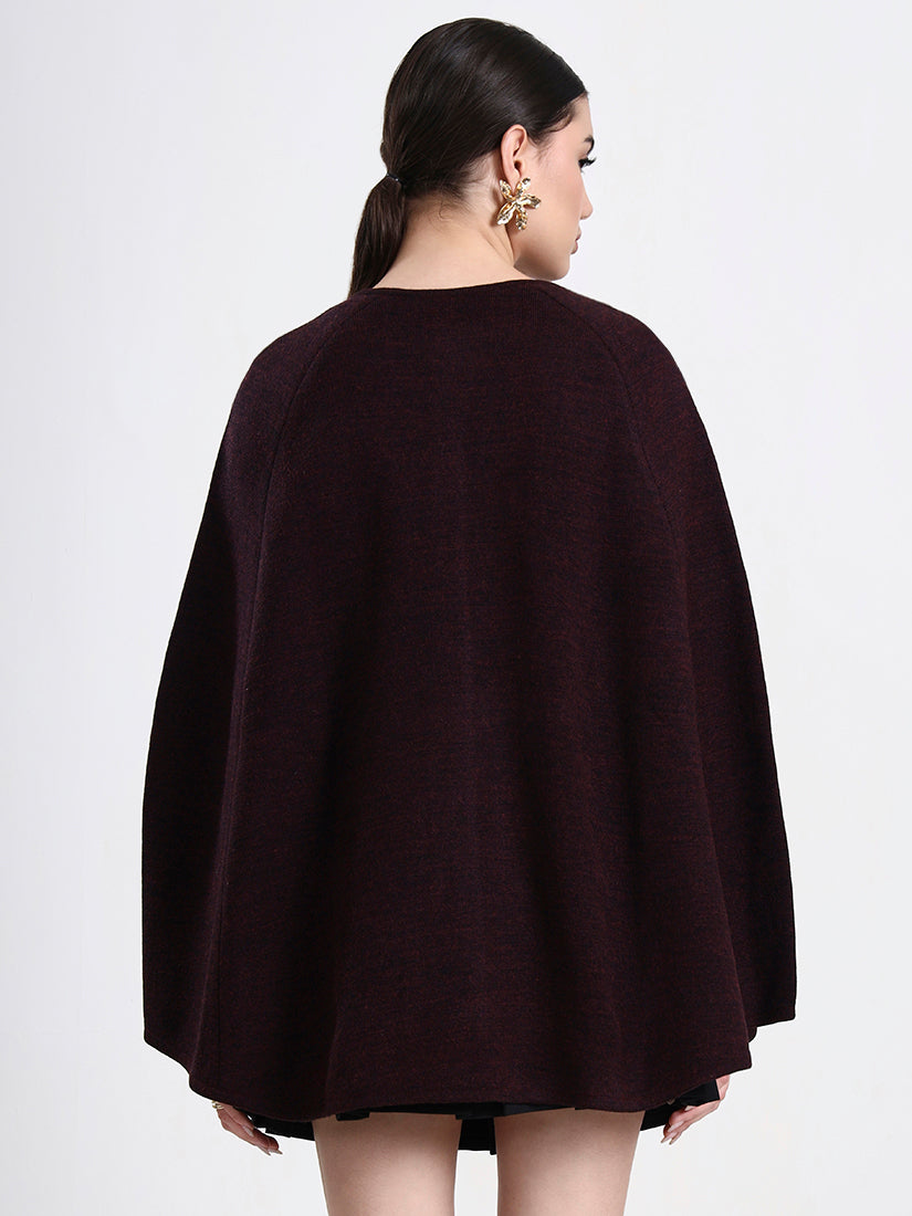 Burgundy Nocturne Embellished Cloak