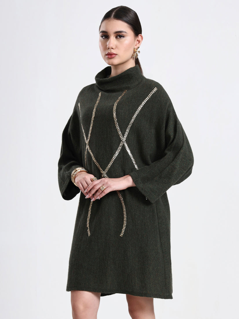 Moss Green Poncho
