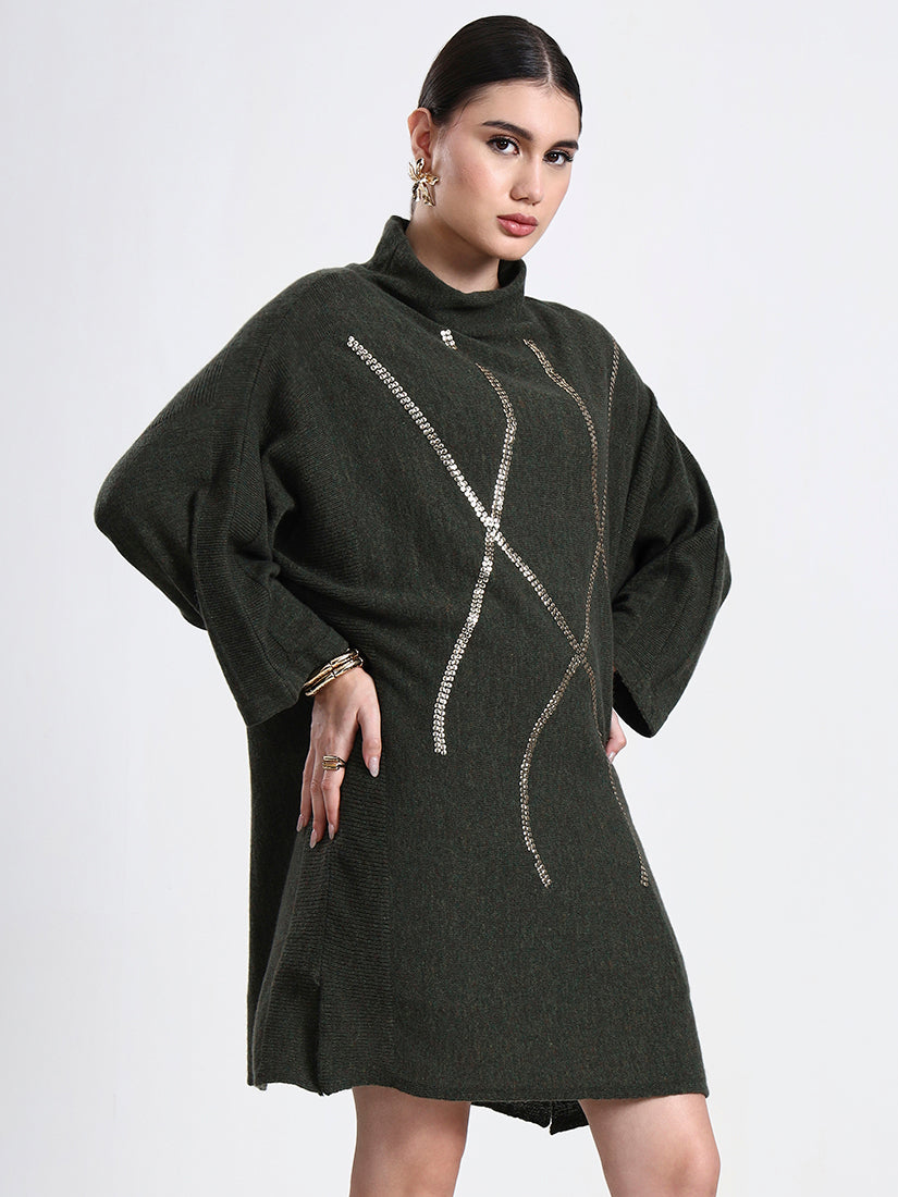 Moss Green Poncho