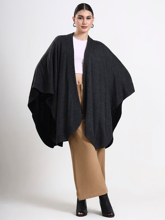 Charcoal Mist Reversible Cape