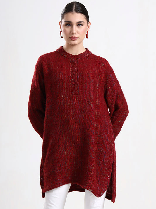 Burgundy Veil Tunic