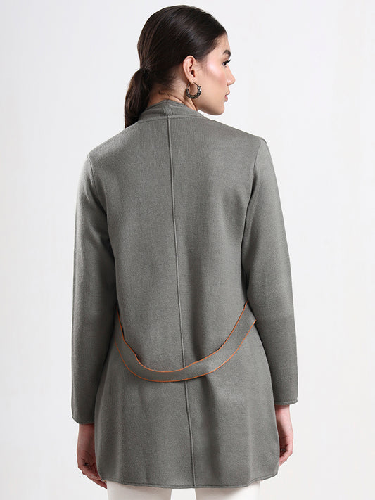 Graphite Mist Open-Front Shrug