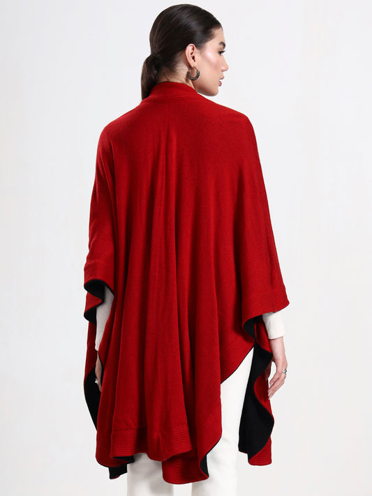 Nero Rosso Reversible Cape