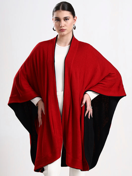 Nero Rosso Reversible Cape