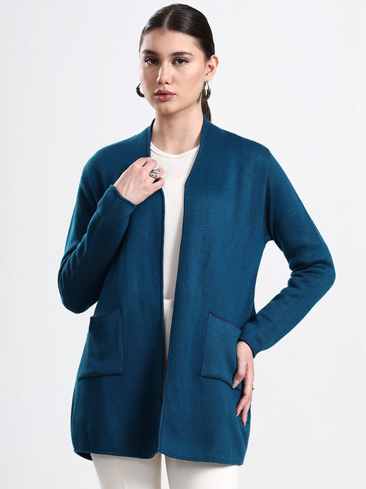 Midnight Blue Open-Front Shrug