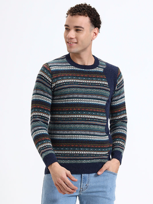 Orkney Blue Fair Isle Knit Pullover
