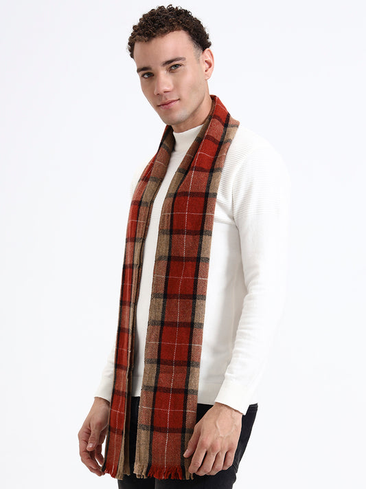 Harris Red & Camel Check Scarf
