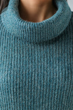 Forest Sage High-Neck Poncho