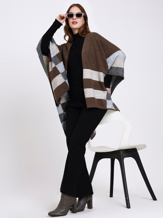 Umber Plaid Cape