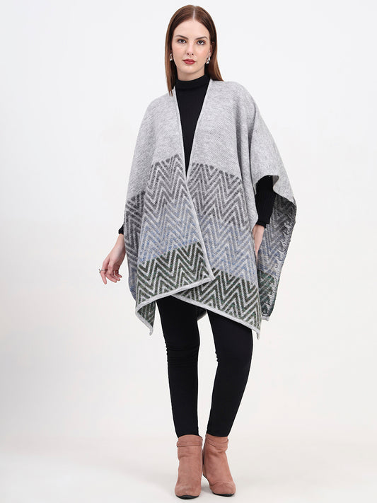 Silver Mist Chevron Cape