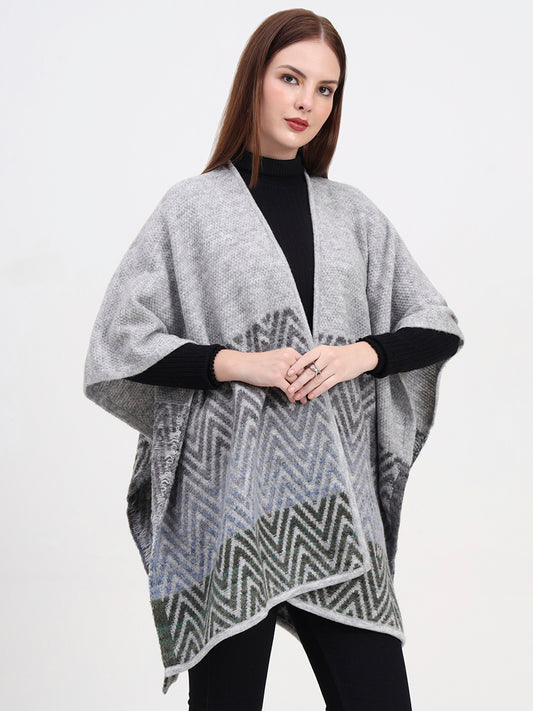 Silver Mist Chevron Cape