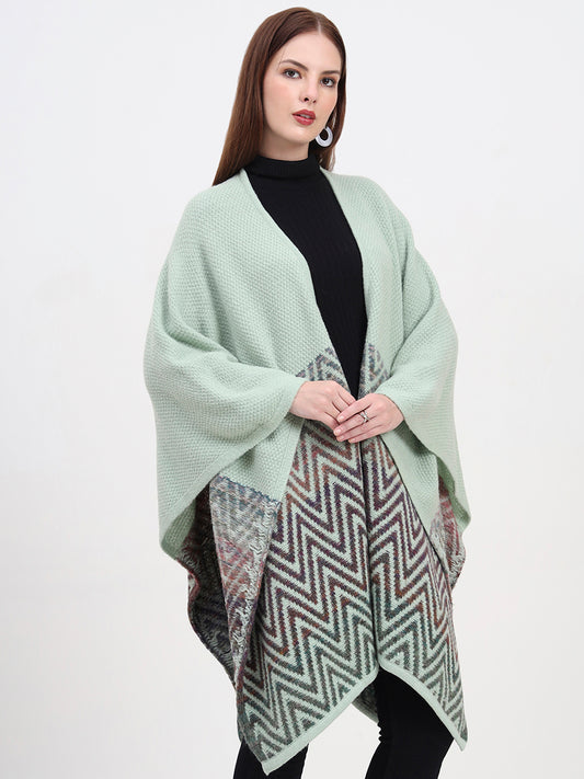 Mint Dawn Chevron Cape