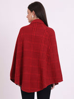 Crimson Plaid Poncho