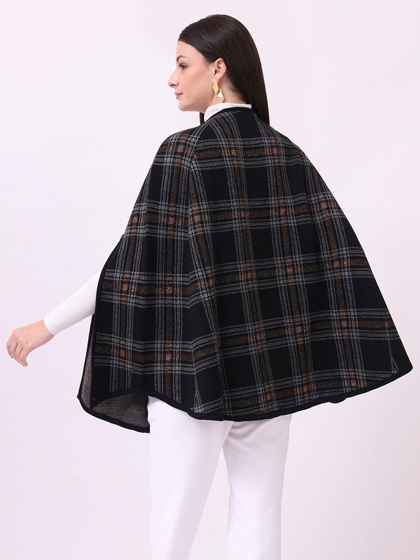 Highland Noir Check Cloak