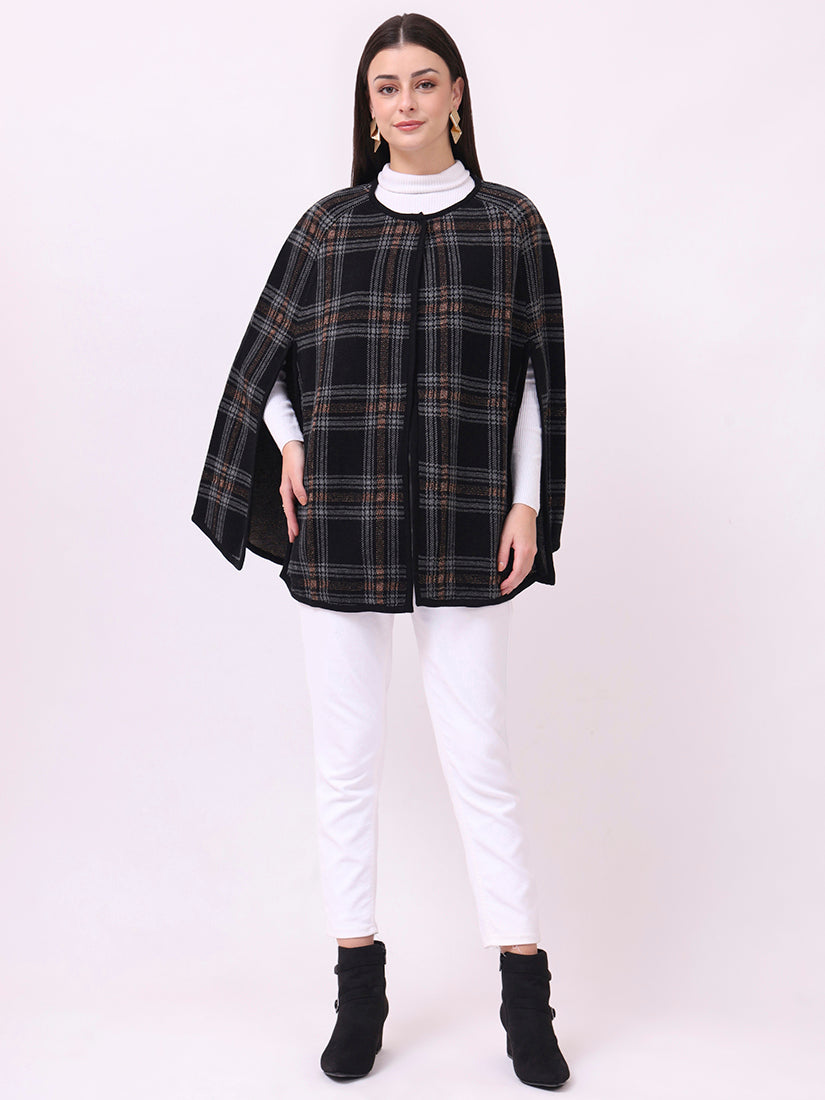 Highland Noir Check Cloak