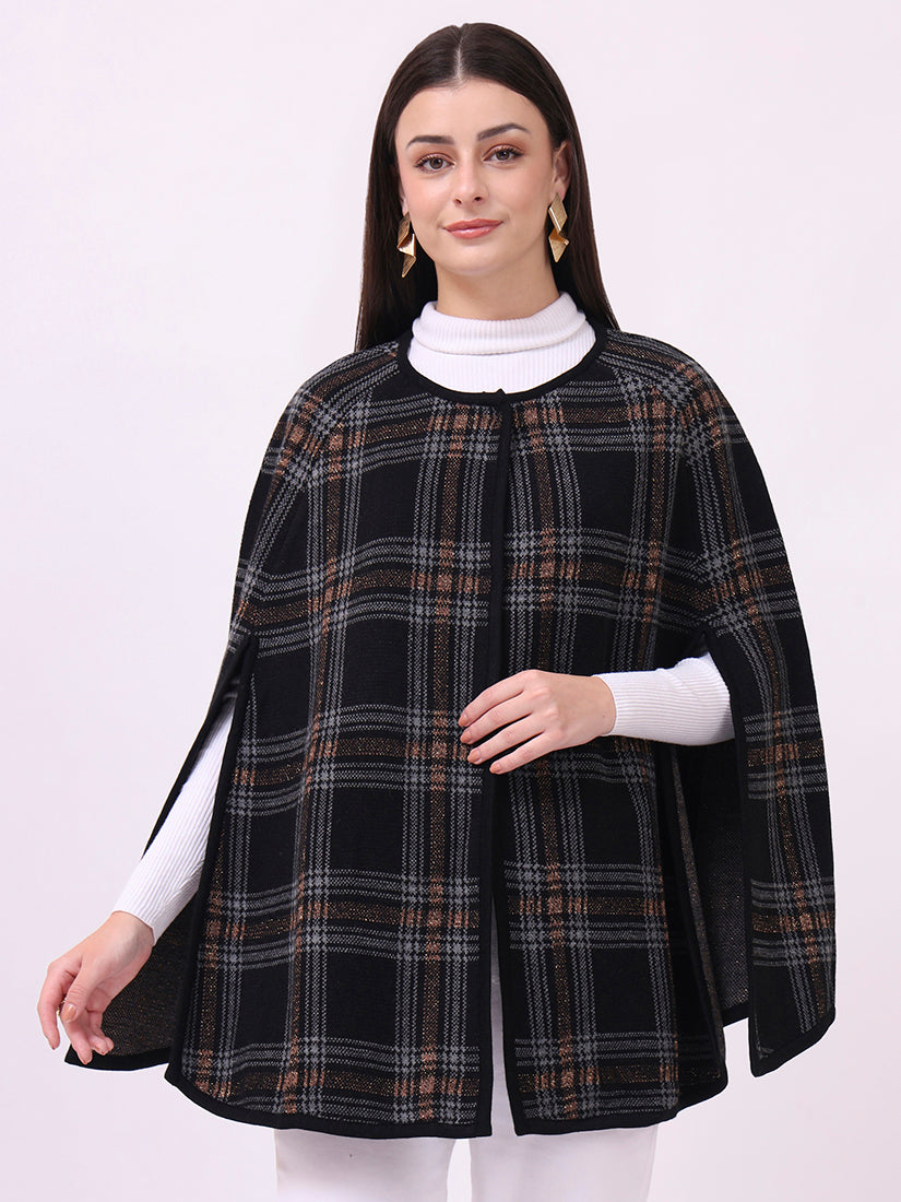 Highland Noir Check Cloak