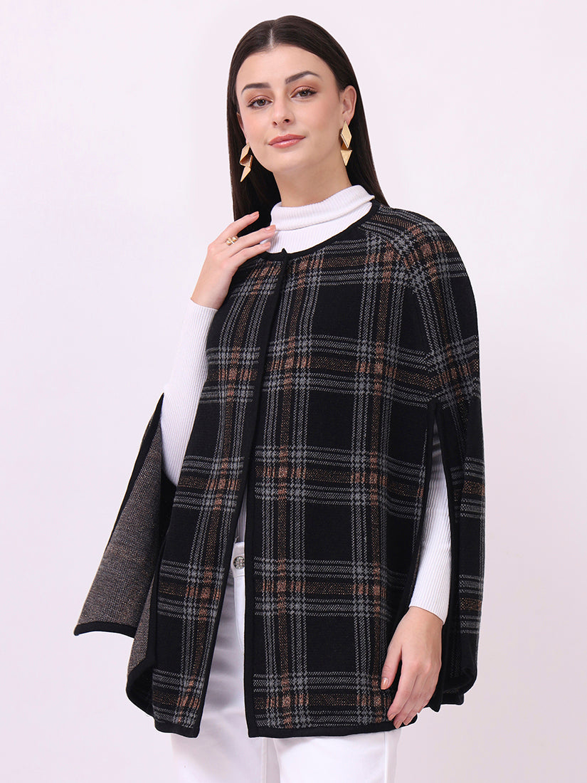 Highland Noir Check Cloak