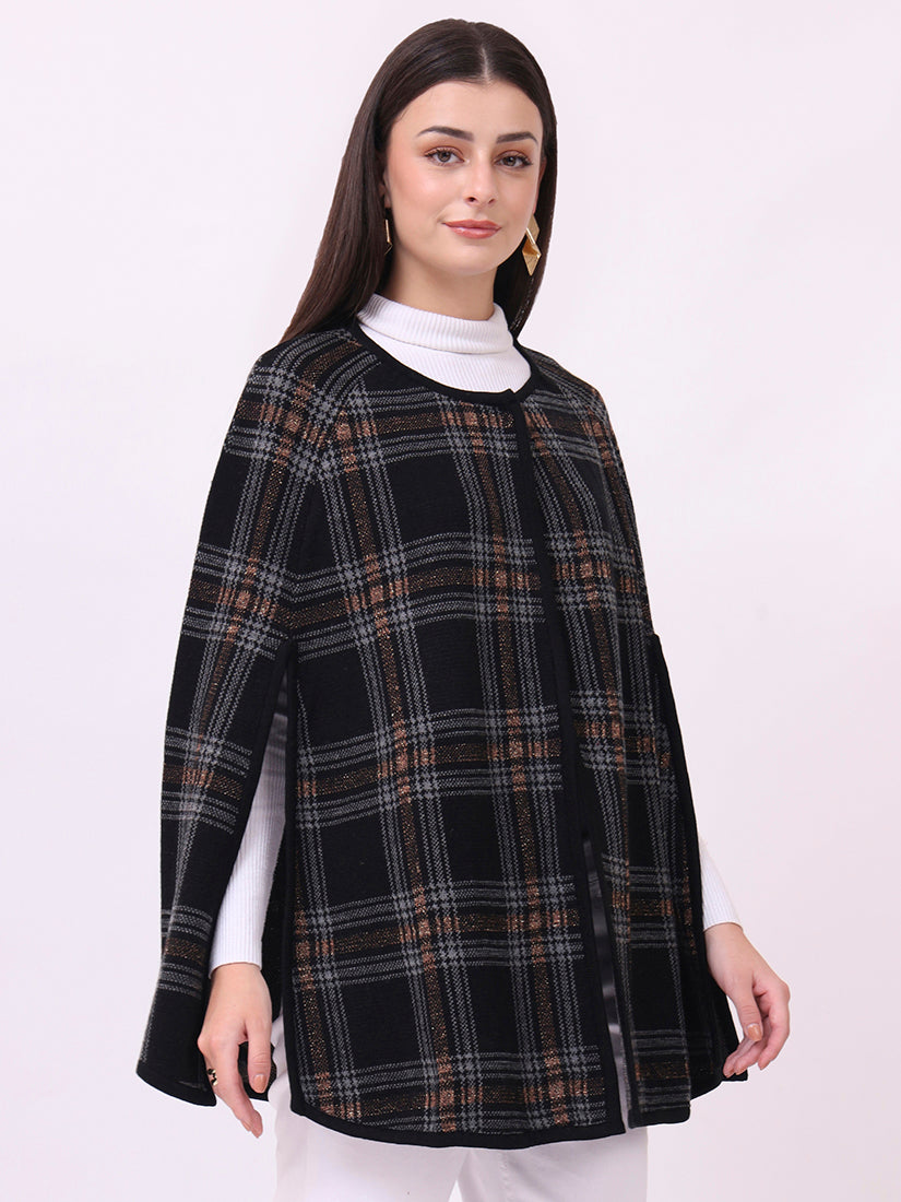 Highland Noir Check Cloak