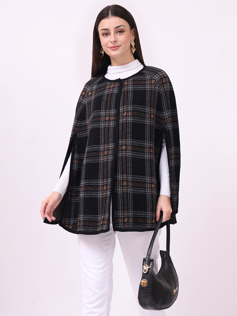 Highland Noir Check Cloak