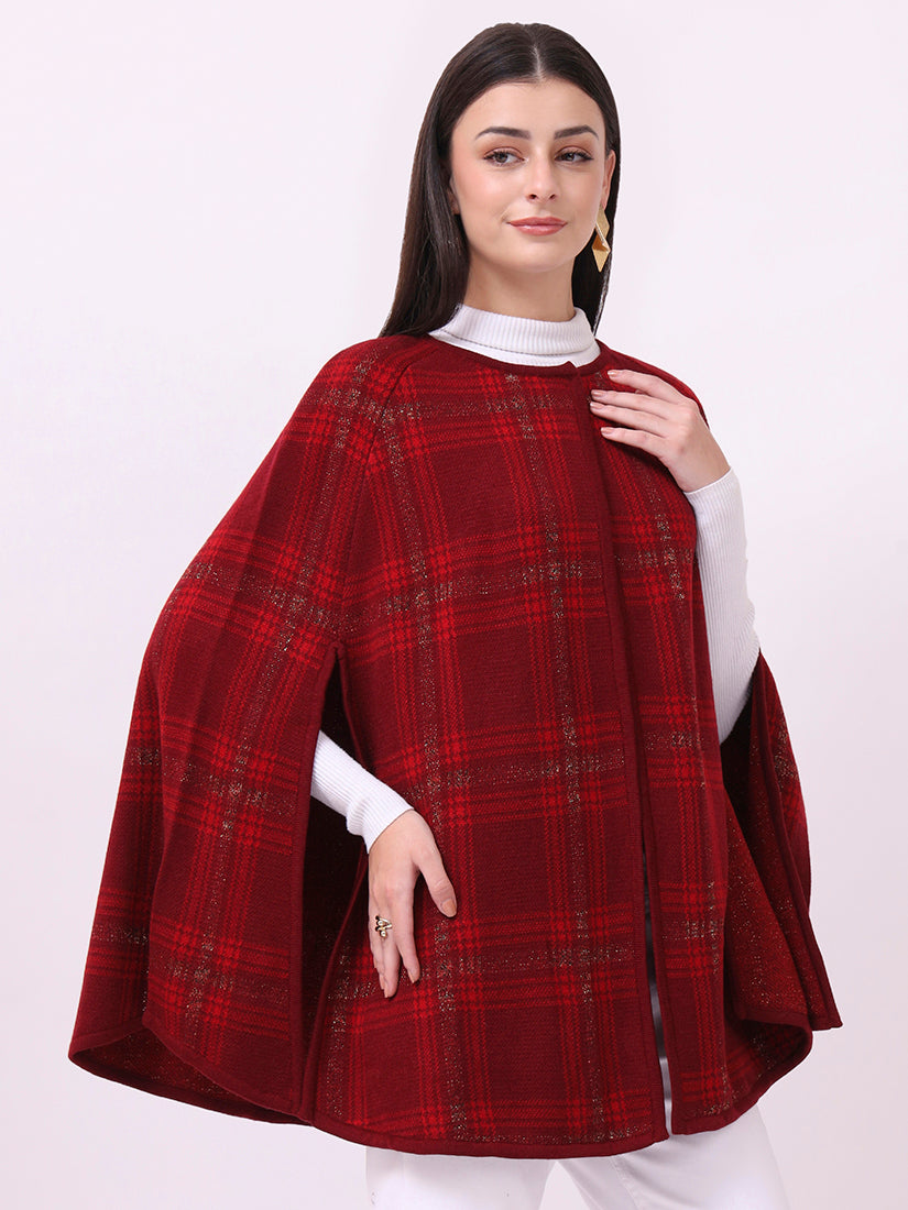Crimson Check Cloak