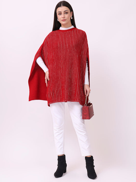 Crimson Veil Poncho