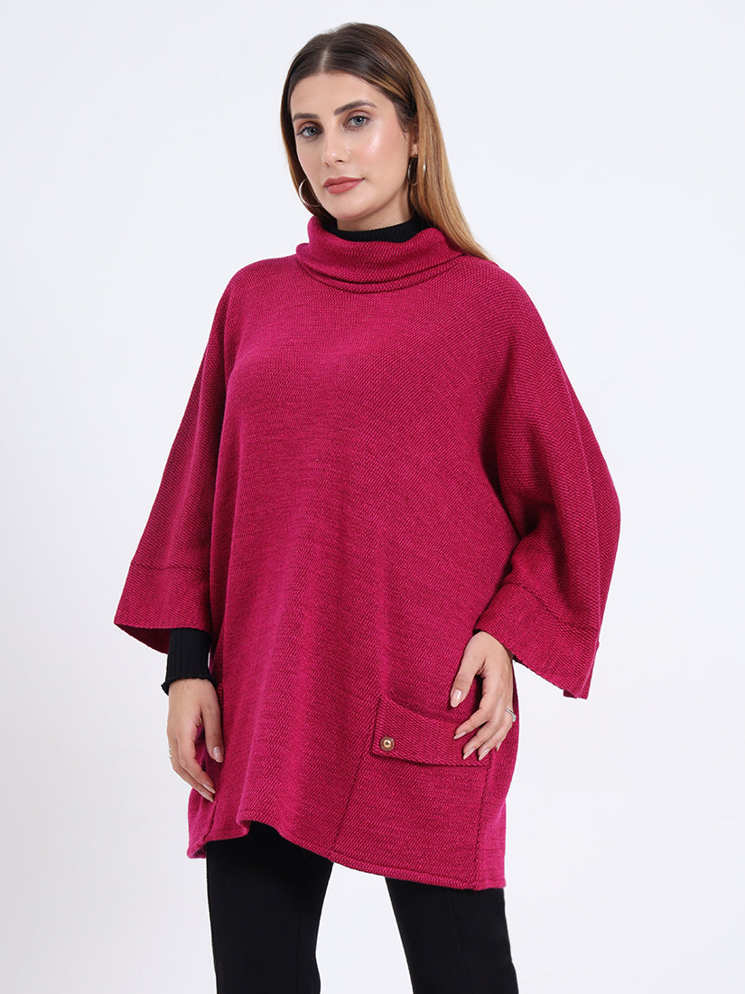 Fuchsia Crest Poncho