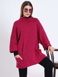 Fuchsia Crest Poncho