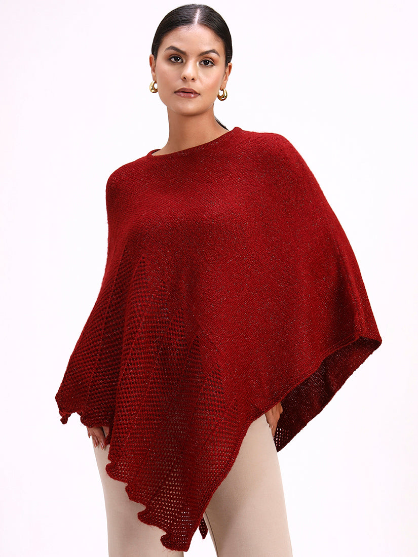 Deep Bordeaux Poncho