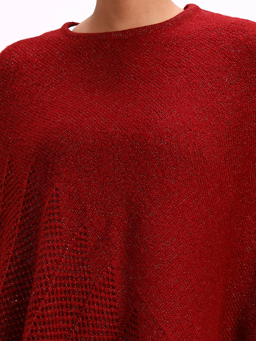 Deep Bordeaux Poncho