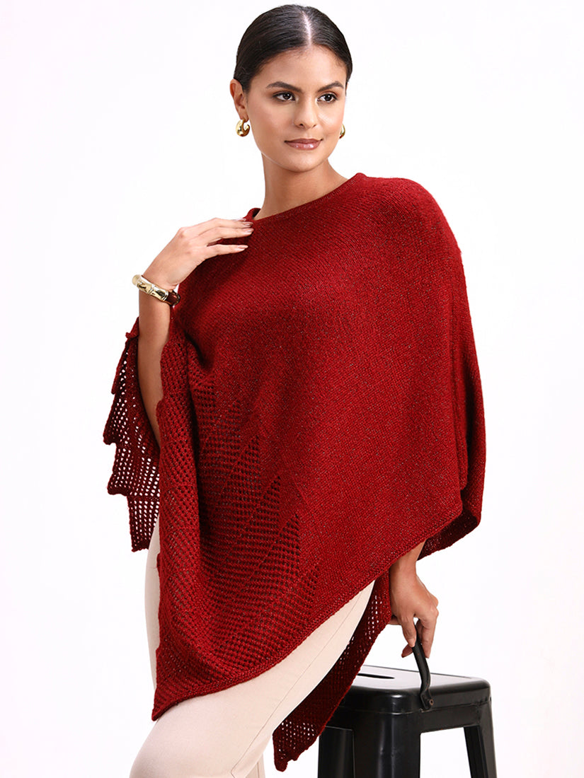 Deep Bordeaux Poncho