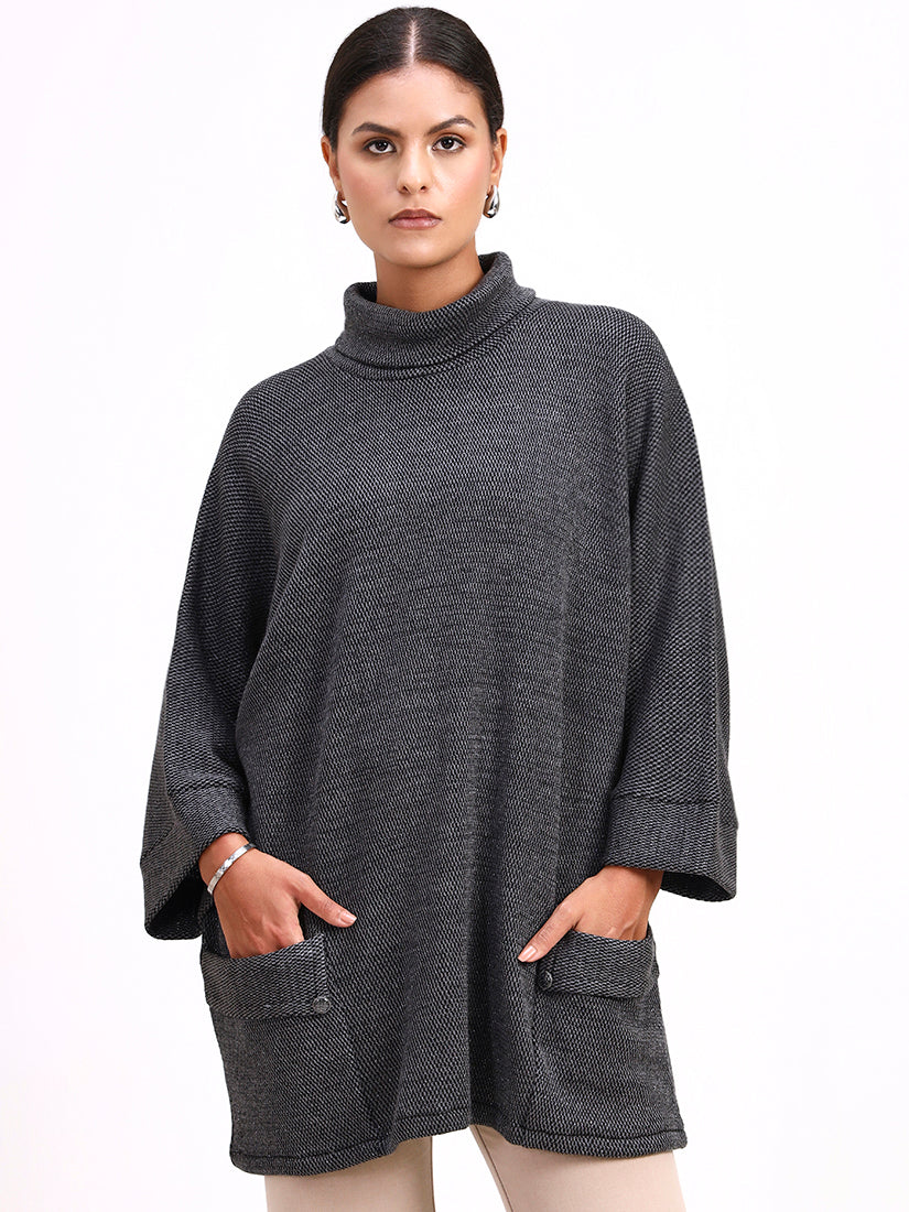 Graphite Cowl Poncho