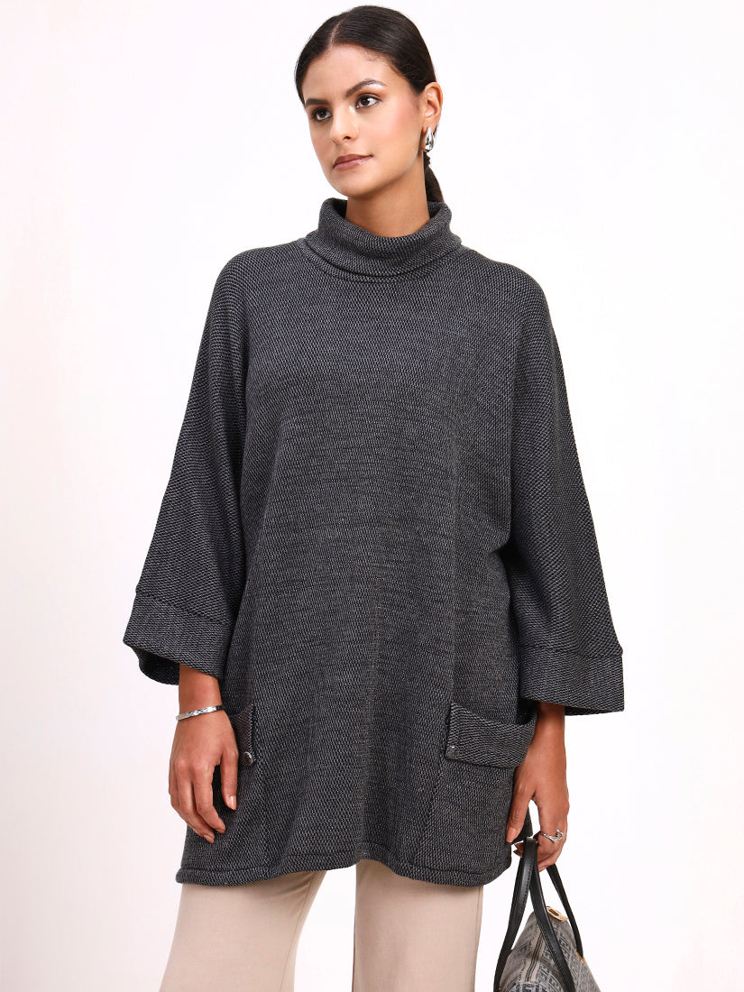 Graphite Cowl Poncho