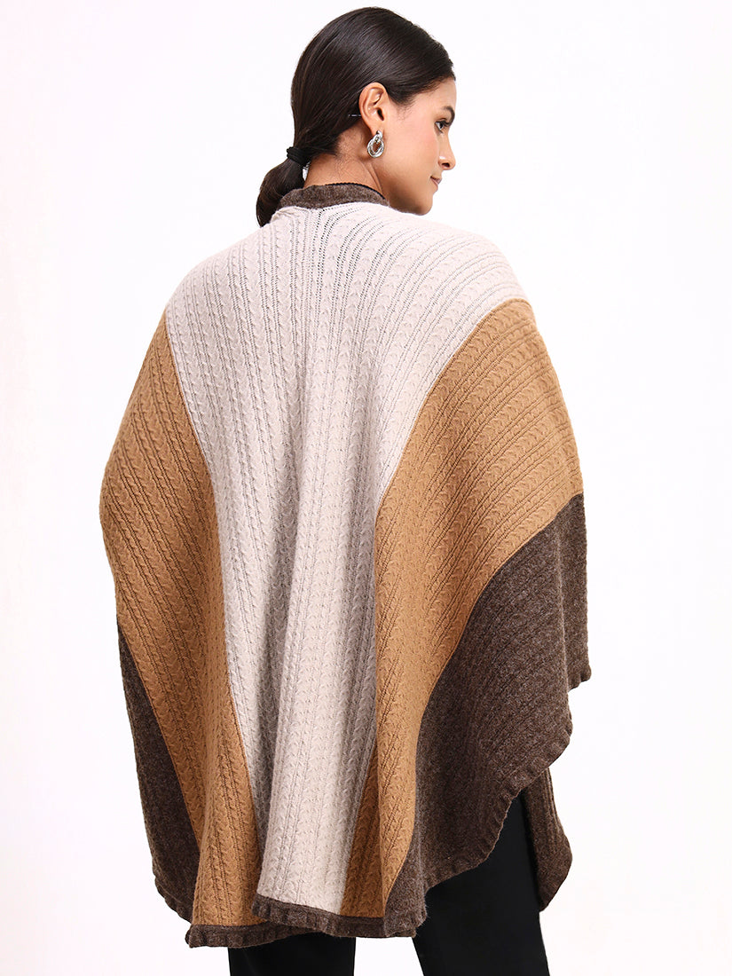 Sable Tricolore Poncho