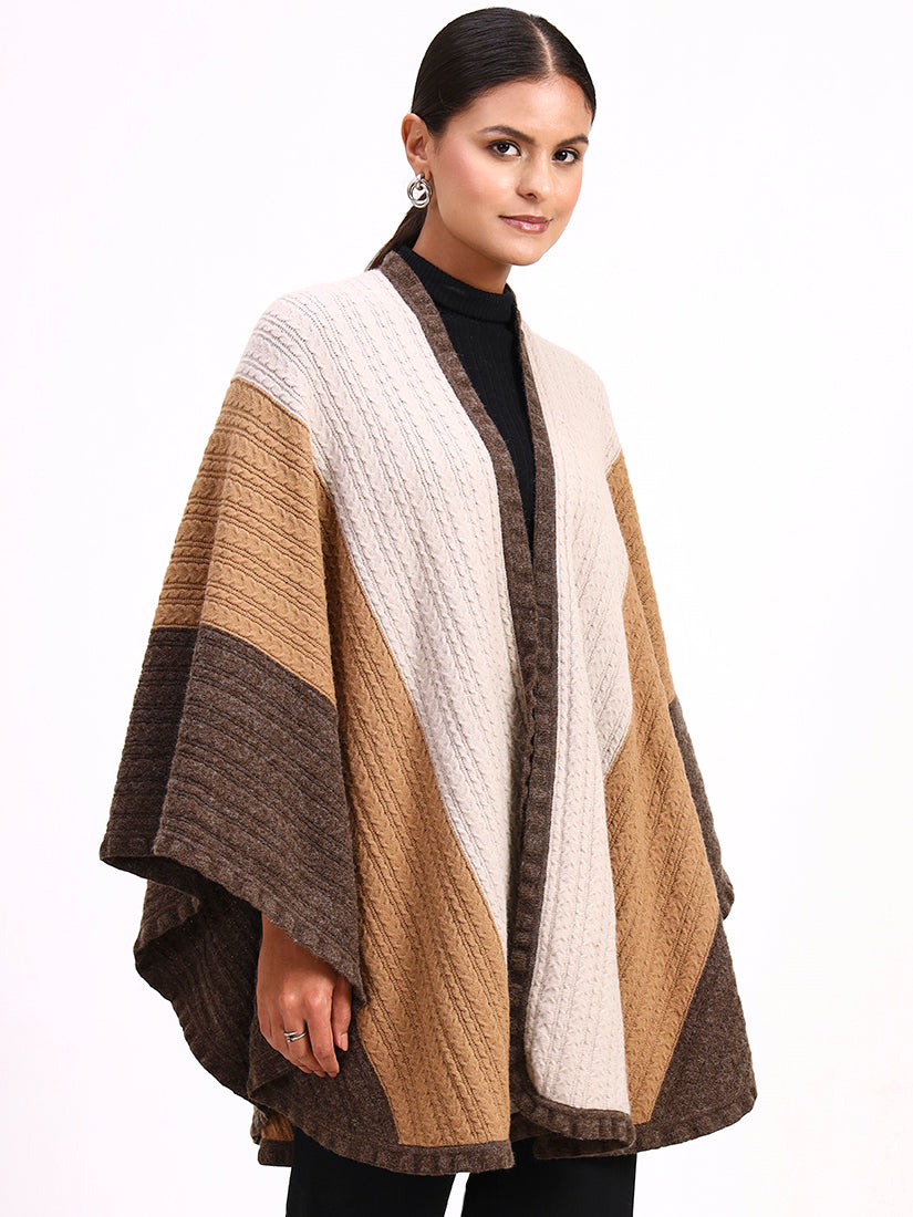 Sable Tricolore Poncho