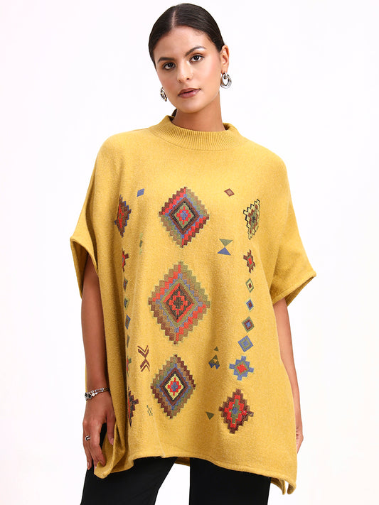 Ochre Mosaic Poncho