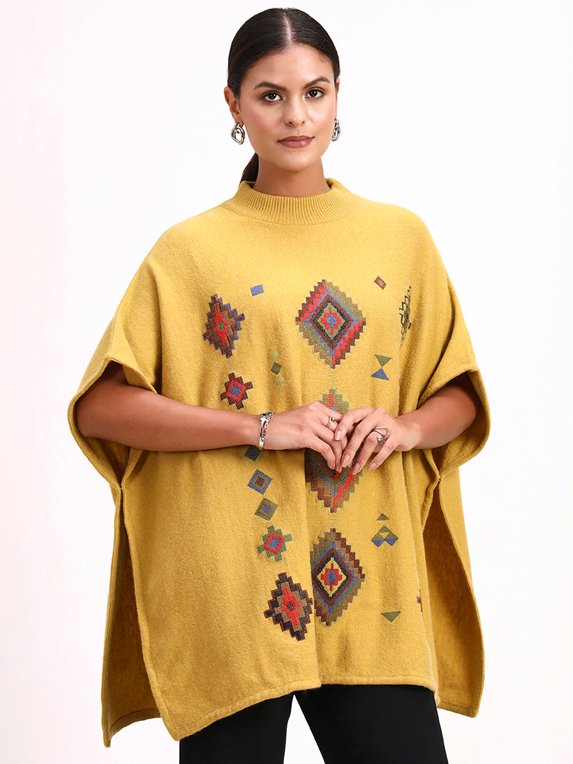 Ochre Mosaic Poncho