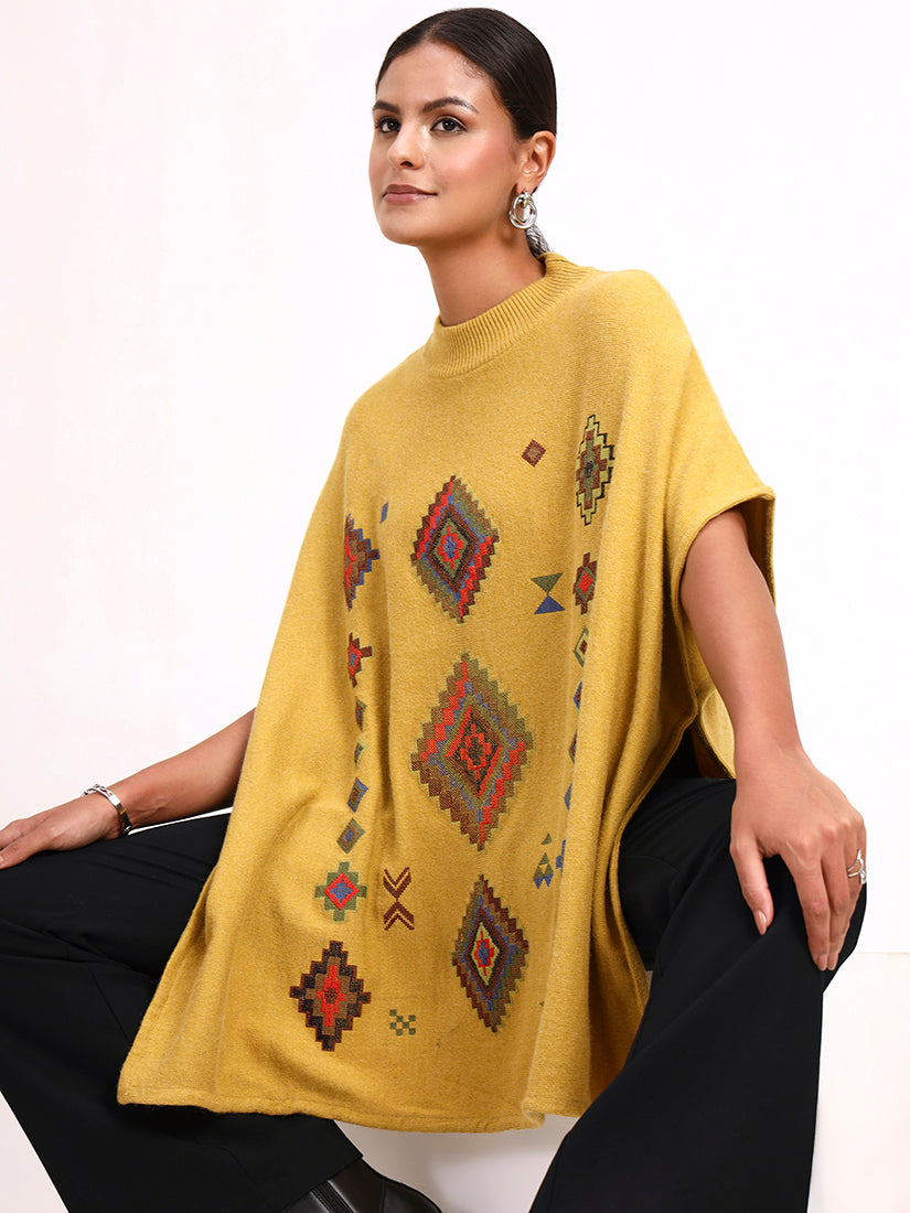 Ochre Mosaic Poncho