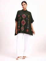Olive Mosaic Poncho