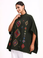 Olive Mosaic Poncho