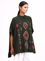 Olive Mosaic Poncho