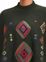 Olive Mosaic Poncho