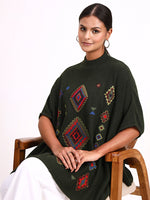 Olive Mosaic Poncho